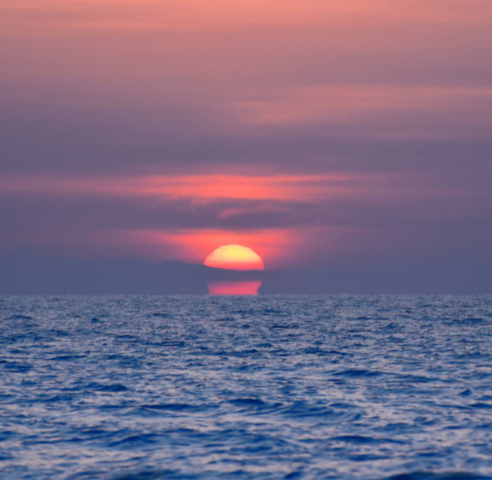 Soleil couchant sur la mer